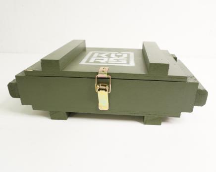 Деревянный ящик в военном стиле 240x160x55 мм