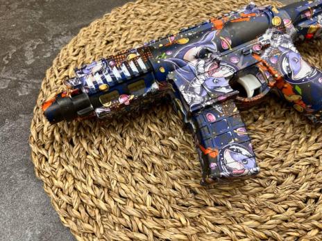 Автомат M416 гидрогелевый, орбибольный с глушителем (синий)