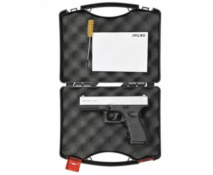 Пистолет охолощенный Retay G19C 9 mm(СХП Ретай Глок 19 9 мм), хром